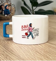 Kişiye Özel Karikatürlü Bana Hayransın Lüks Fincan Doğum Günü Hediyesi