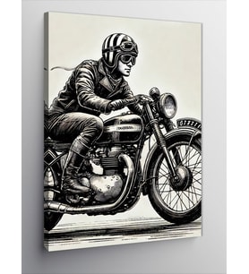 Kanvas Tablo Motorsiklet ve Retro Stil