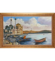 ALTIN ÇERÇEVELİ PASPARTULU TABLO CR1821