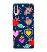 PrintiFy Samsung Galaxy A70s ile Uyumlu 1mm Slim Fit Retro Colors 3 Baskılı Şeffaf  Kılıf