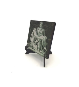 Pietà (Michelangelo, 1498) Baskılı MDF Masaüstlük 10X10