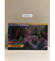 2 Adet Godzılla Kong Aksesuarlı Model Oyuncak (Pembe-Kahve)