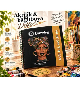 Akrilik ve Yağlı Boya Çizim Defteri 20x20 cm 250 gr Derin Dokulu 24 Yaprak