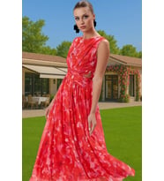 Moda Fit Mezuniyet Balo Tül Örme Bisiklet Yaka Kolsuz Kol Skater Midi Boy Elbise
