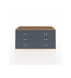 Kronos Konsol 2 Raflı 4 Çekmeceli 4 Kapaklı 176x59x99 Çam-Antrasit