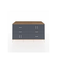 Kronos Konsol 2 Raflı 4 Çekmeceli 4 Kapaklı 176x59x99 Çam-Antrasit