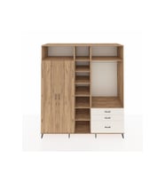 Kronos Dolap 9 Raflı 3 Çekmeceli 2 Askılı 220x59x243 Çam-Çam/Aytaşı