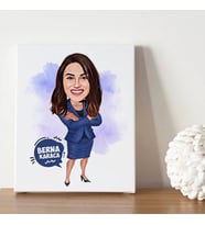 İş Kadını Kişiye Özel Karikatürlü Kanvas