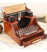 Klasik Retro daktilo müzik kutusu masaüstü ev ofis dekor müzik kutuları çocuklar doğum günü oyuncak hediye