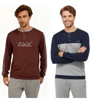 Erkek Pamuklu 2 Adet 2'li Pijama Takımı BB2229