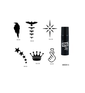 Kuşlar ve Yıldızlar Spray Tattoo Geçici Sprey Dövme Seti