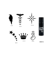 Kuşlar ve Yıldızlar Spray Tattoo Geçici Sprey Dövme Seti