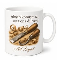 Ahşap Oymacılığı Ustalarına Özel Talaş Kokulu El Emeği Kahve Kupası Hediye Bardak
