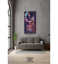 12 parça Renkli Anka Kuşu Çerçeve Görünümlü Mdf tablo Duvar Süsü Hediyelik Eşya (45cm x 85cm)