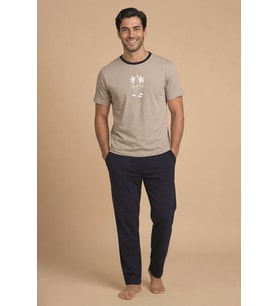 Mirano 8109 Penye Erkek Yazlık Kısa Kollu Cepli Pijama Takımı