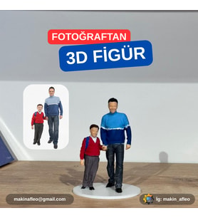MakinaFleo Kişiye Özel Çekirdek Aile 3D Figür (15cm)