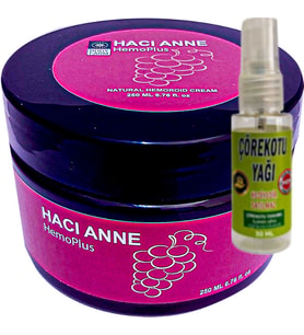 Hacı Anne Hemroid 200 Ml Bağsur Kremi + 30 Ml Agriçörek Otu Yağı