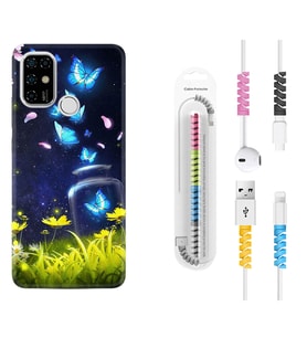 Casper E30 F20 X20 Kılıf Kablo Koruma Spiral Silikon Neon Butterflys 1309