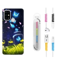 Casper E30 F20 X20 Kılıf Kablo Koruma Spiral Silikon Neon Butterflys 1309