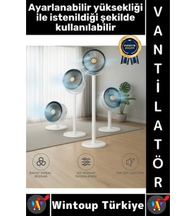 #Vantilatör Kompakt Sessiz Yoğun Üfleme Şarjlı Ayarlanabilir Yükseklik 5 Kademe Kablosuz Vantilatör