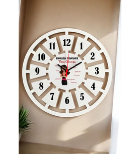 English Teacher Duvar Saati 40cm 005 (Beyaz)