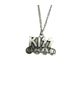 KISS Rock Metal Grup Zincir Kolye – Unisex Aksesuar - 60 cm (Gümüş)
