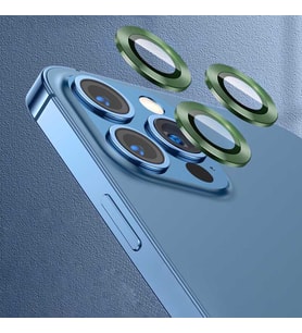 Uyumlu Model Apple iPhone 13 Pro Max Kamera Lens Koruyucu Çerçeveli Koruyucu CL-07 (Koyu Yeşil)