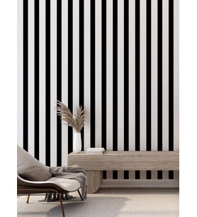 Dreamwall Siyah Beyaz Geometrik  Desenli Isı Ve Ses Yalıtımlı Sağlıklı Tekstil Duvar Kağıdı (Siyah & Beyaz)