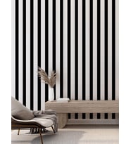  Dreamwall Siyah Beyaz Geometrik  Desenli Isı Ve Ses Yalıtımlı Sağlıklı Tekstil Duvar Kağıdı (Siyah & Beyaz)
