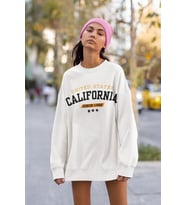 United States California Since 1986 Yazılı Unisex Oversize Sweatshirt (Beyaz)