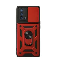 Oppo A74 4g Kılıf Pars Lens Yüzüklü Silikon - Kırmızı