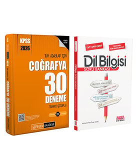 Pegem KPSS Coğrafya Deneme ve AKM Dil Bilgisi Soru Bankası Seti 2 Kitap