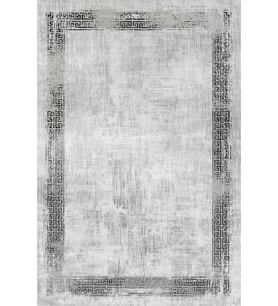 Gri Halı Eskitme Desenli Modern Salon Halısı Geometrik Tasarım Dijital Baskı Kaymaz Tabanlı