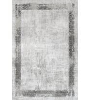 Gri Halı Eskitme Desenli Modern Salon Halısı Geometrik Tasarım Dijital Baskı Kaymaz Tabanlı