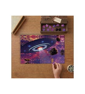 Ufo - Uzay Gemisi Tasarımı 240 parça Ahşap Puzzle Ahşap Kutuda MP09186