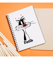 Bugs Bunny Sylvester Tasarımlı Defter Kişiye Özel