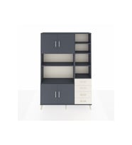 Arges Dolap 9 Raflı 4 Çekmeceli 4 Kapaklı 132x30x195 Antrasit-Antrasit/Aytaşı