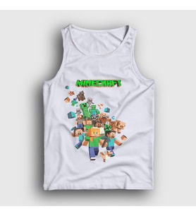 Presmono Unisex Beyaz All Minecraft Atlet 28807tt (Beyaz)
