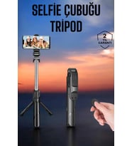 Tripod Kablosuz Bluetooth Bağlantılı Selfie Çubuğu 360 Derece Dönebilen