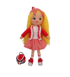 Çantalı Kolej Bebeği Amigurumi Organik Oyuncak