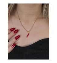 Şans Biber Kolye Gold – Paslanmaz Çelik Minimal Kolye (Altın)