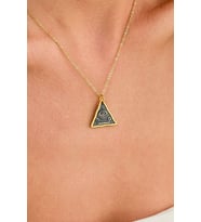 14 K Gold Kaplama 925 Ayar Gümüş Hieroglif Üçgen Kolye