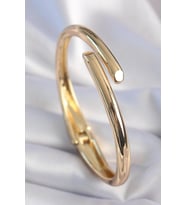 Pirinç Gold Çivi Model Renk Kadın Kelepçe (Krem)
