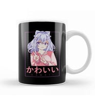 Cute Kawaii Anime Girl Japanese Manga Lettering Kupa Bardak Porselen