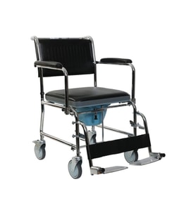Hareketli Kolçaklar Çıkartılabilen Ayaklıklar Tekerlekli Klozetli Banyo Tekerlekli Sandalyesi