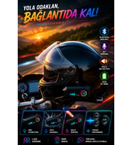 Handsfree Mikrofonlu Bluetooth Telsiz Özellikli Kask Kulaklığı