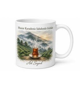 Ordu Karadeniz Sabahı Temalı Kupa Bardak Hediye Özel Tasarım Porselen Mug