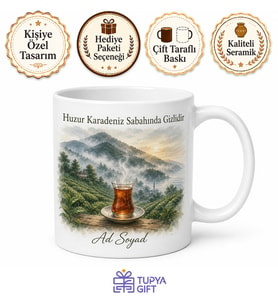Ordu Karadeniz Sabahı Temalı Kupa Bardak Hediye Özel Tasarım Porselen Mug