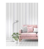 Dreamwall 3D Geometrik Çizgi Desenli Silinebilir Tekstil Duvar Kağıdı (Beyaz)