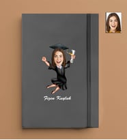 Kişiye Özel Mezuiyet Kadın Model 13x21 Gri Defter-8